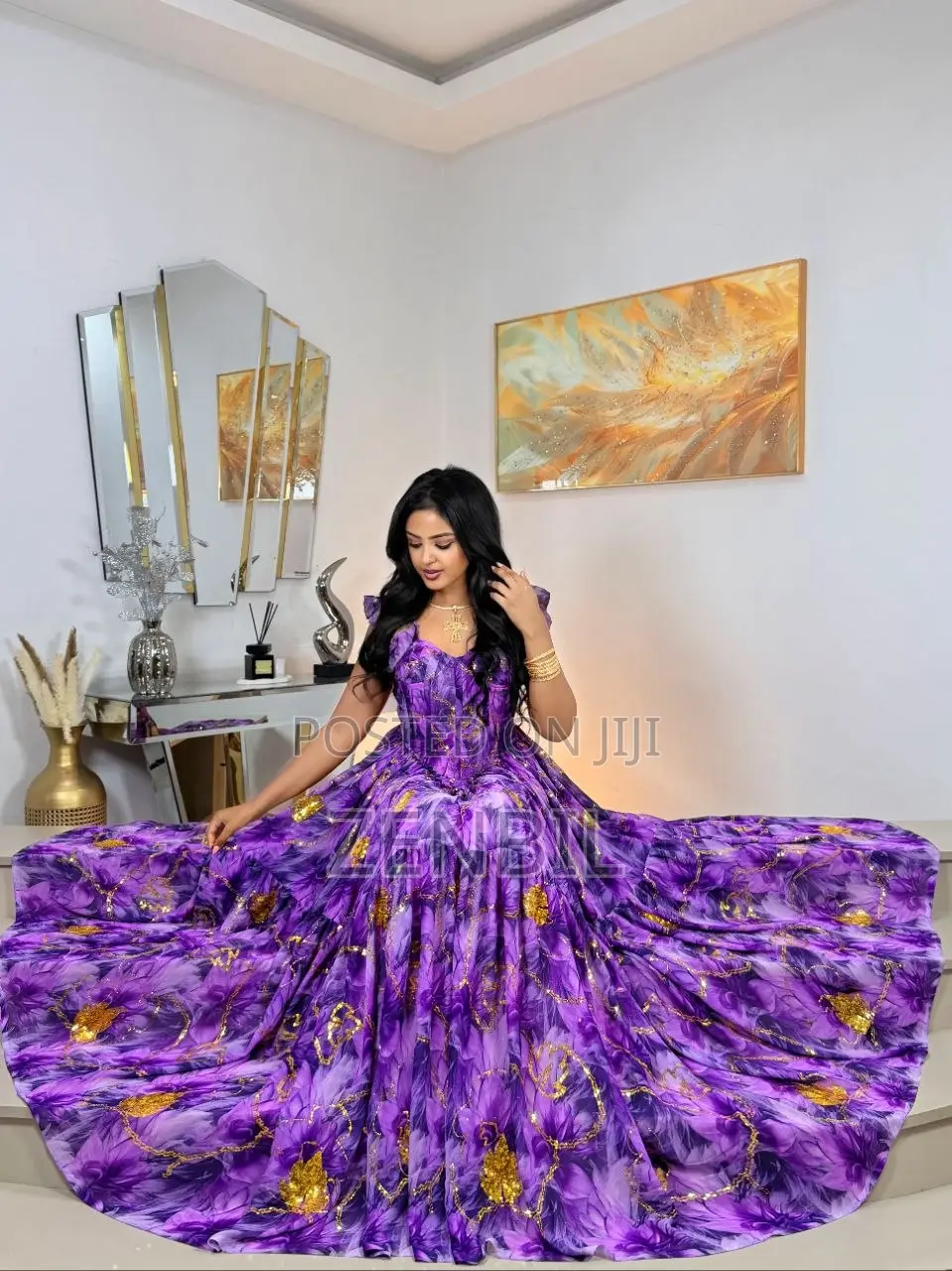 Floral Singer Chiffon Maxi Dress | Zenbil Chiffon Ethiopia
