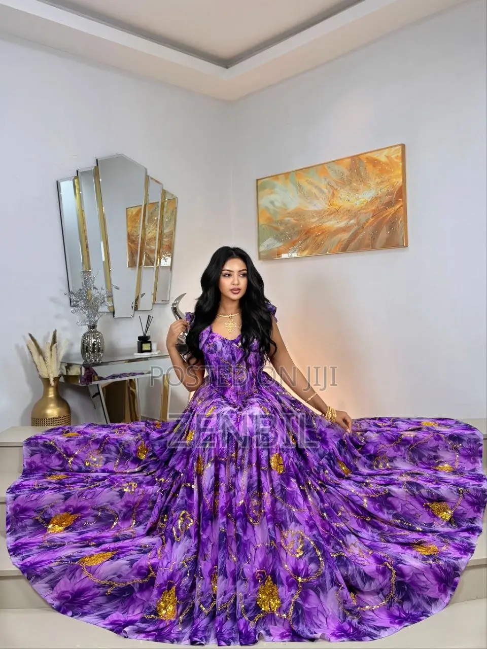 Floral Singer Chiffon Maxi Dress | Zenbil Chiffon Ethiopia