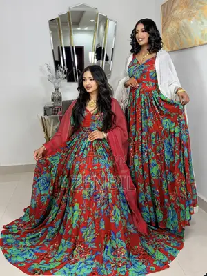 Floral Singer Chiffon Dress | Zenbil Chiffon Addis Ababa