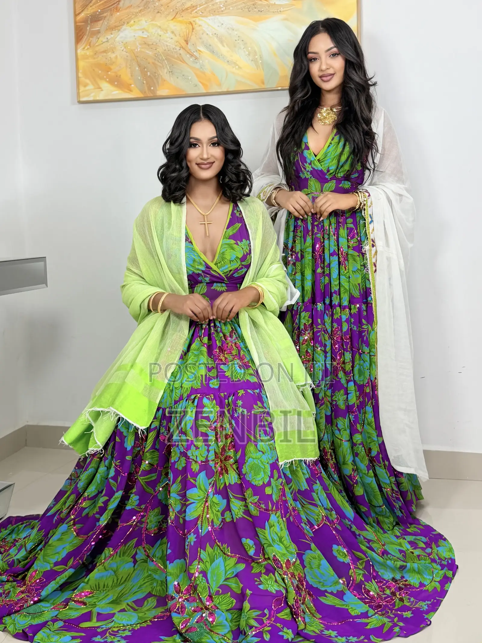 Floral Singer Chiffon Dress | Zenbil Chiffon Addis Ababa