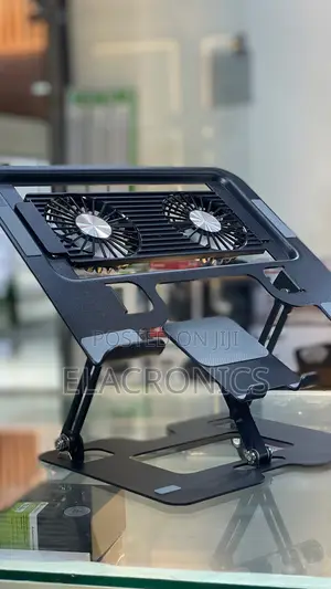 Adjustable Laptop Stand With Cooling Fan Phone Holder