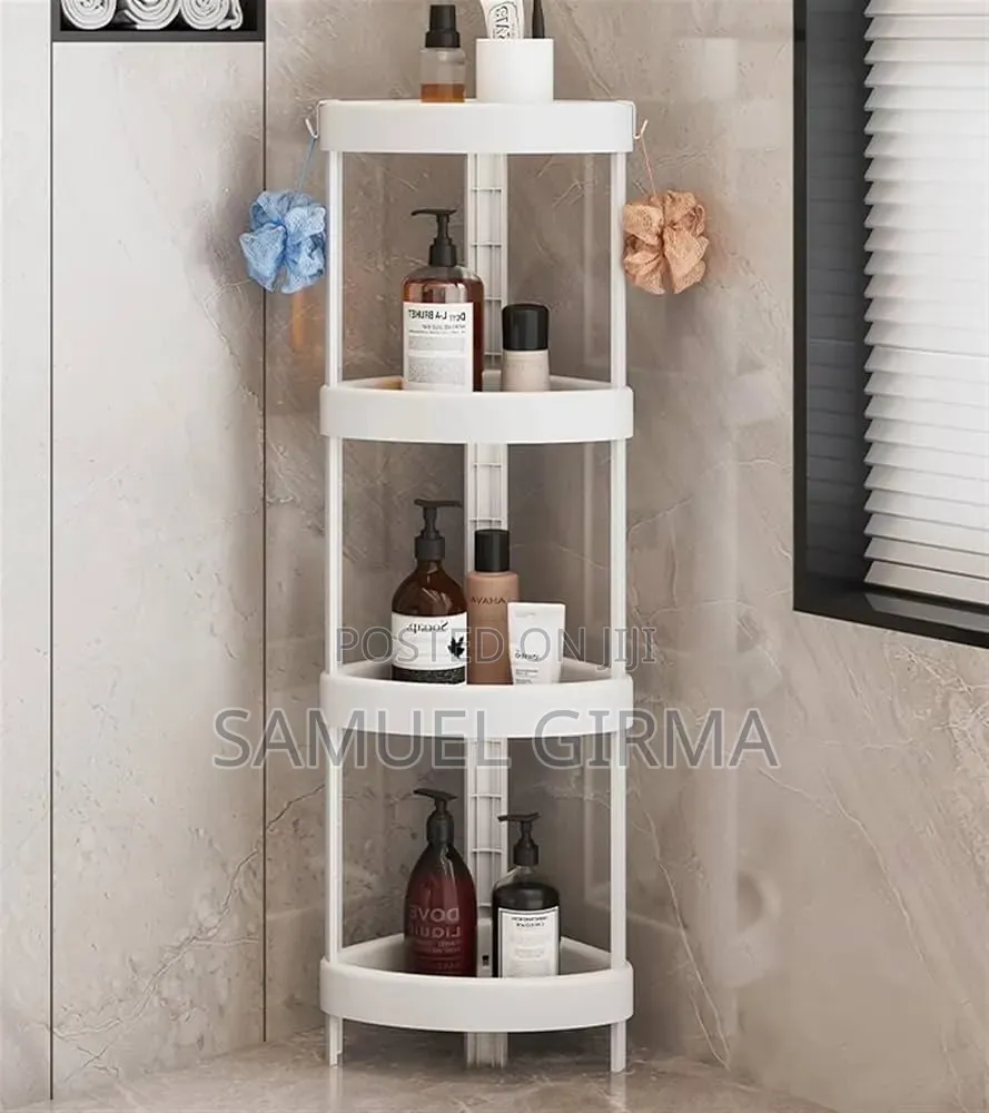 4 ተደራራቢ፣ ተንቀሳቃሽ የማዕዘን መደርደሪያ (Corner Storage Rack)