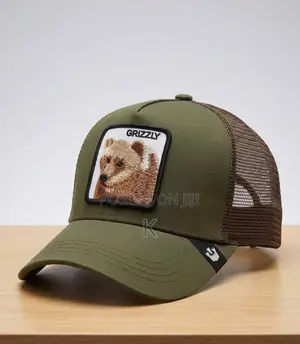 Animal Print Grizzly Trucker Hat