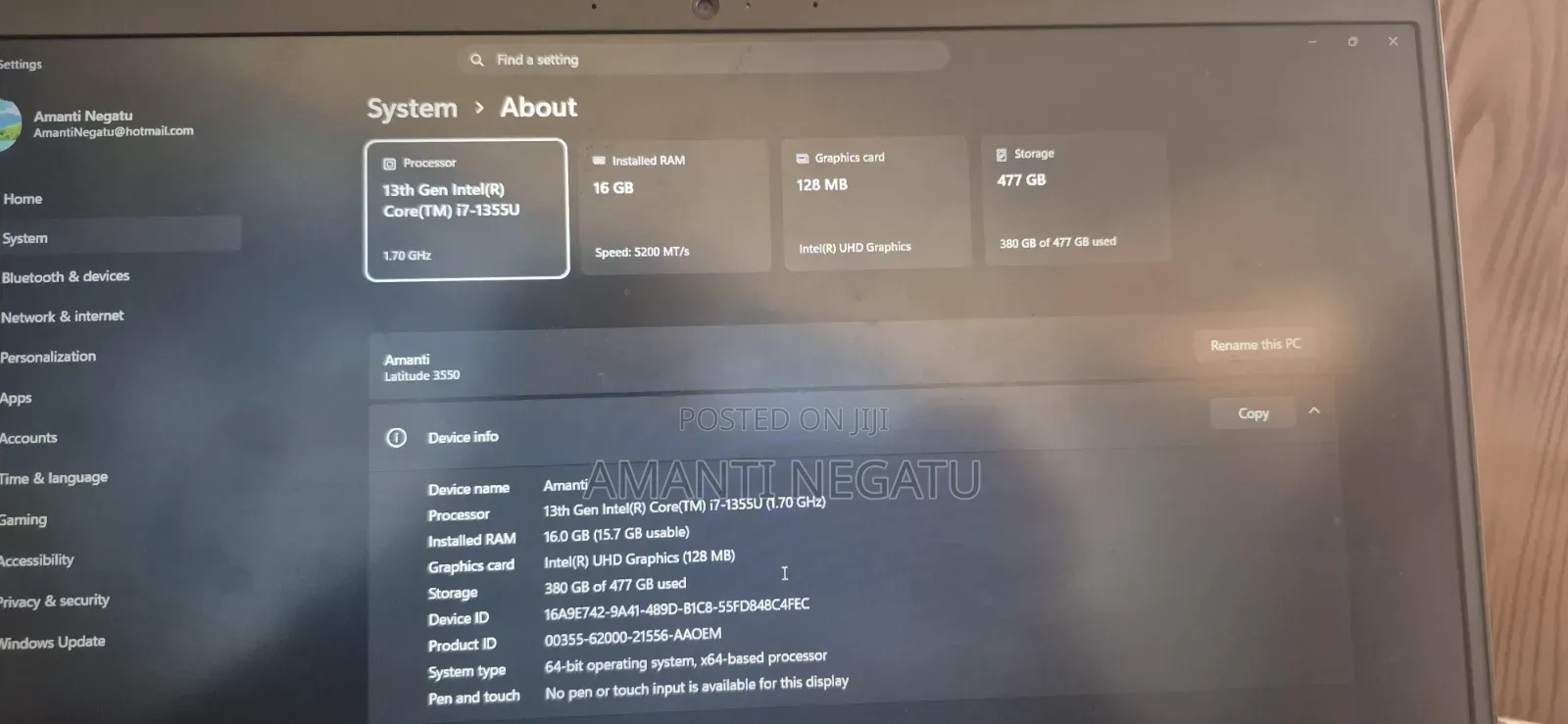 Laptop Dell Latitude 3550 16GB Intel Core i7 SSD 512GB