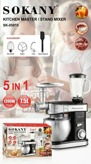 Sokany Sk-05010 Kitchen Master/Stand Mixer የሊጥ ማቡኪያ ጁስ እና ስጋ መፍጫ