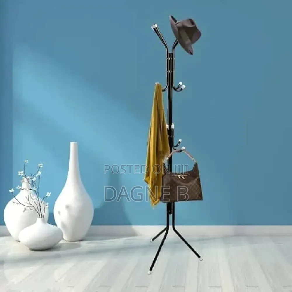 Standing Coat, Jacket, Tie, and Hat Hanger የኮት የልብስ መስቀያ