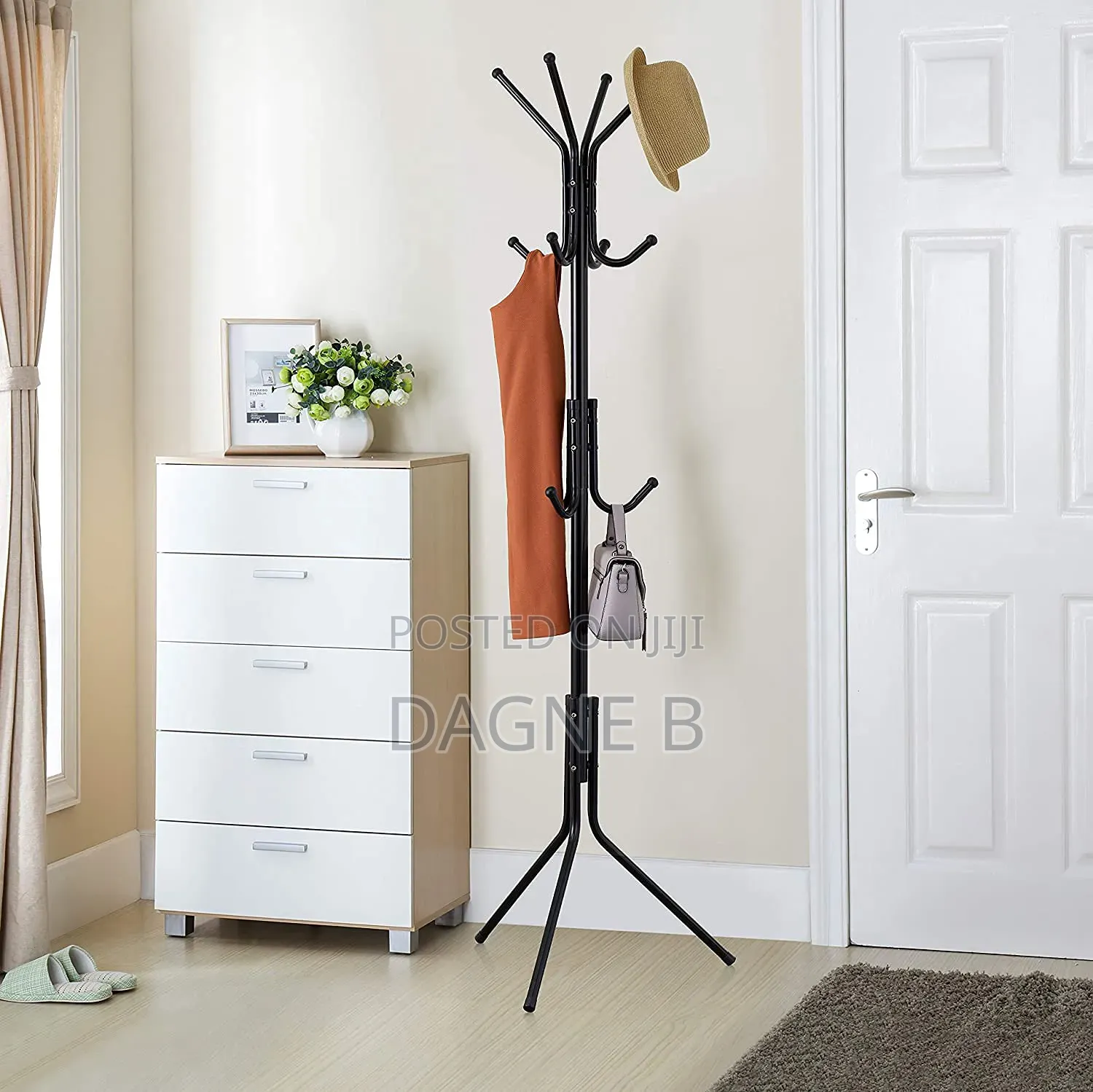 Standing Coat, Jacket, Tie, and Hat Hanger የኮት የልብስ መስቀያ