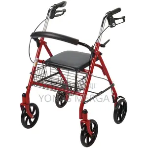Durable Steel Frame Walker/Rollator各弗wheels,Loop Locks Serrated Brakes