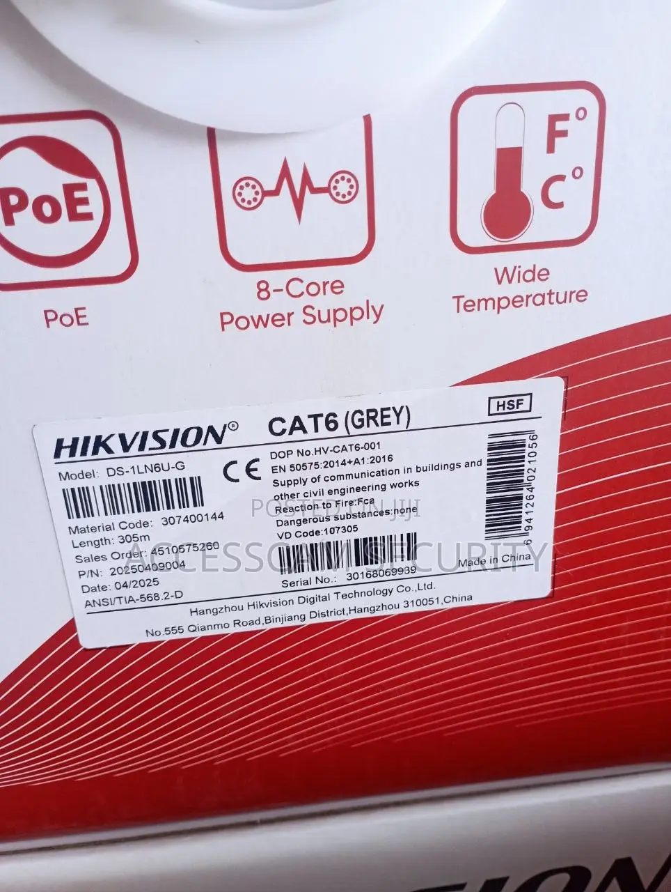 Hikvision Network Cable Cat6 Full Copper
