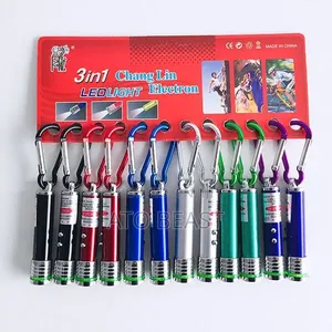 3-in-1 Led Laser Light Keychain Uses as Flashlight, a Laser Pointer,