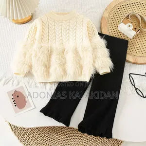 Toddler Girls Two Piece Sweater Top and Pant Set