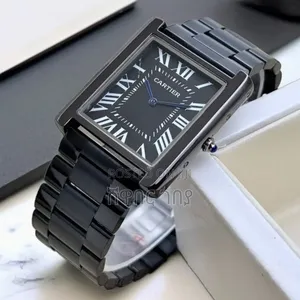 Cartier Tank Française Watch — Black Pvd, Black Dial, Roman Numerals