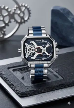 Swiszone Silver Blue -Toned Watch