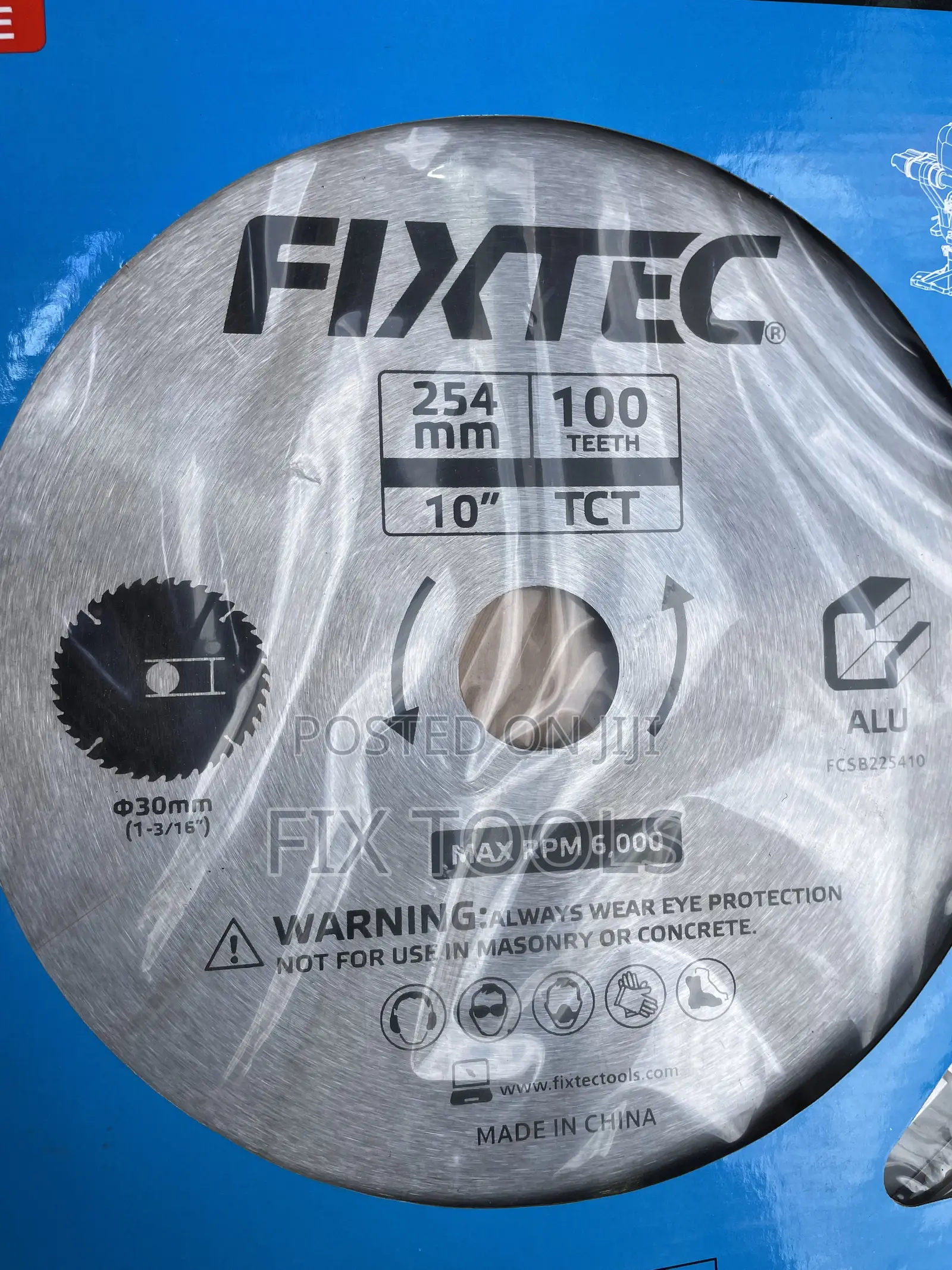Aluminium Blade Fixtec Brand 255/100 Teeth