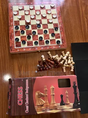 3in1 Wooden [Chess+Checkers +Backgammon ] [ ቼዝ +ዳማ+ባክጋመን ]30cm X 30cm