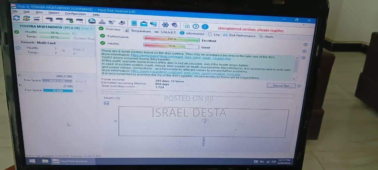 Laptop Toshiba 4GB Intel Core i3 HDD 500GB
