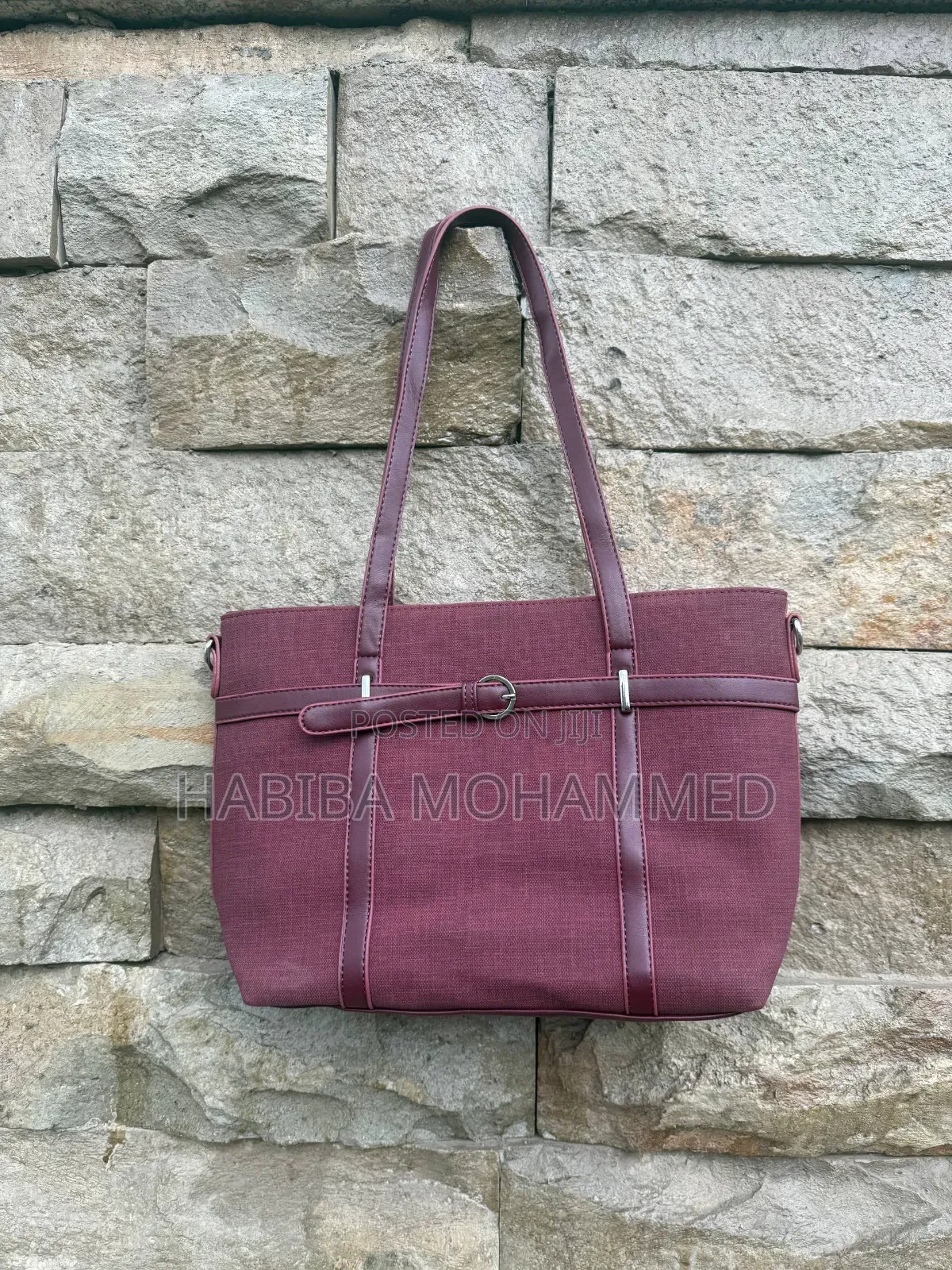 Burgundy Canvas Tote Bag