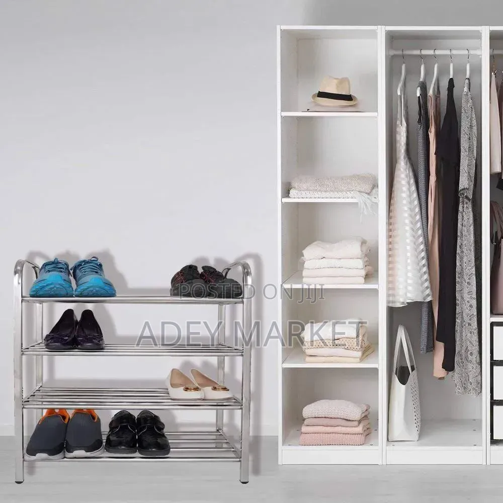 4 Layer Stainless Steel Shoes Rack .
