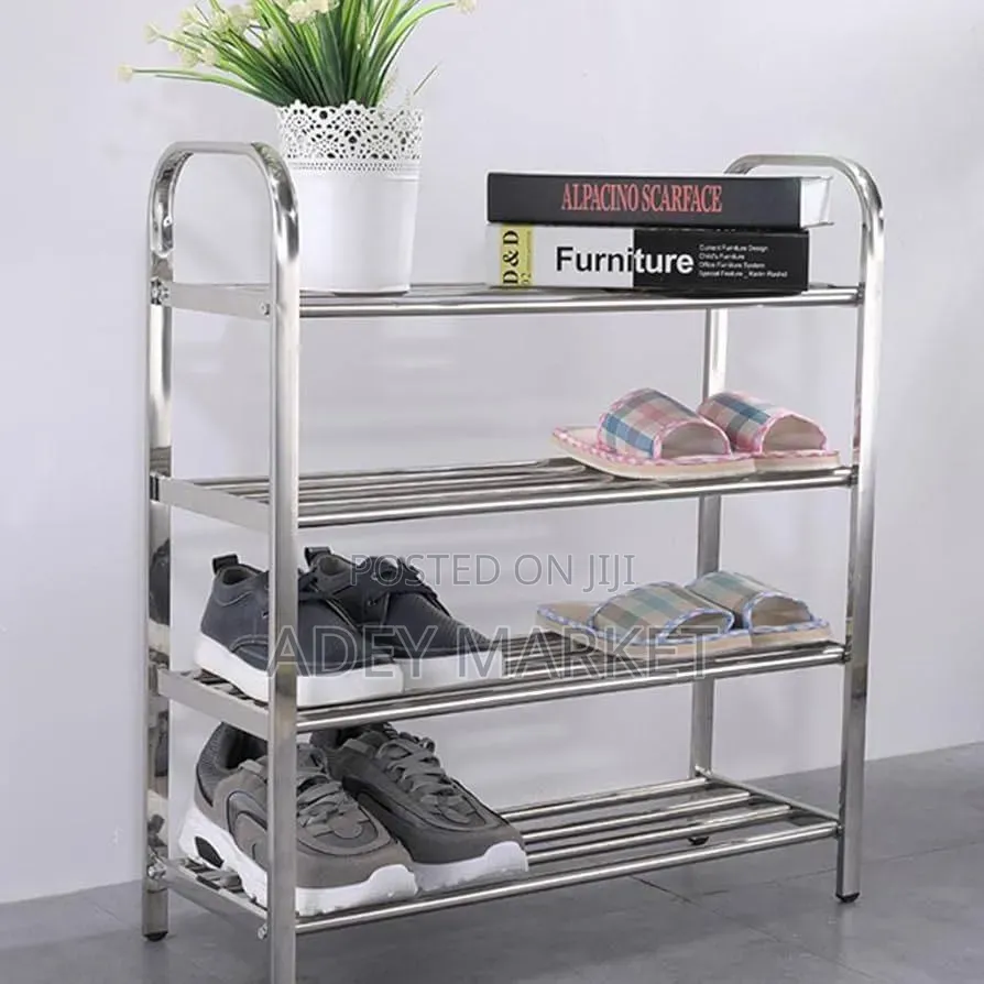 4 Layer Stainless Steel Shoes Rack .