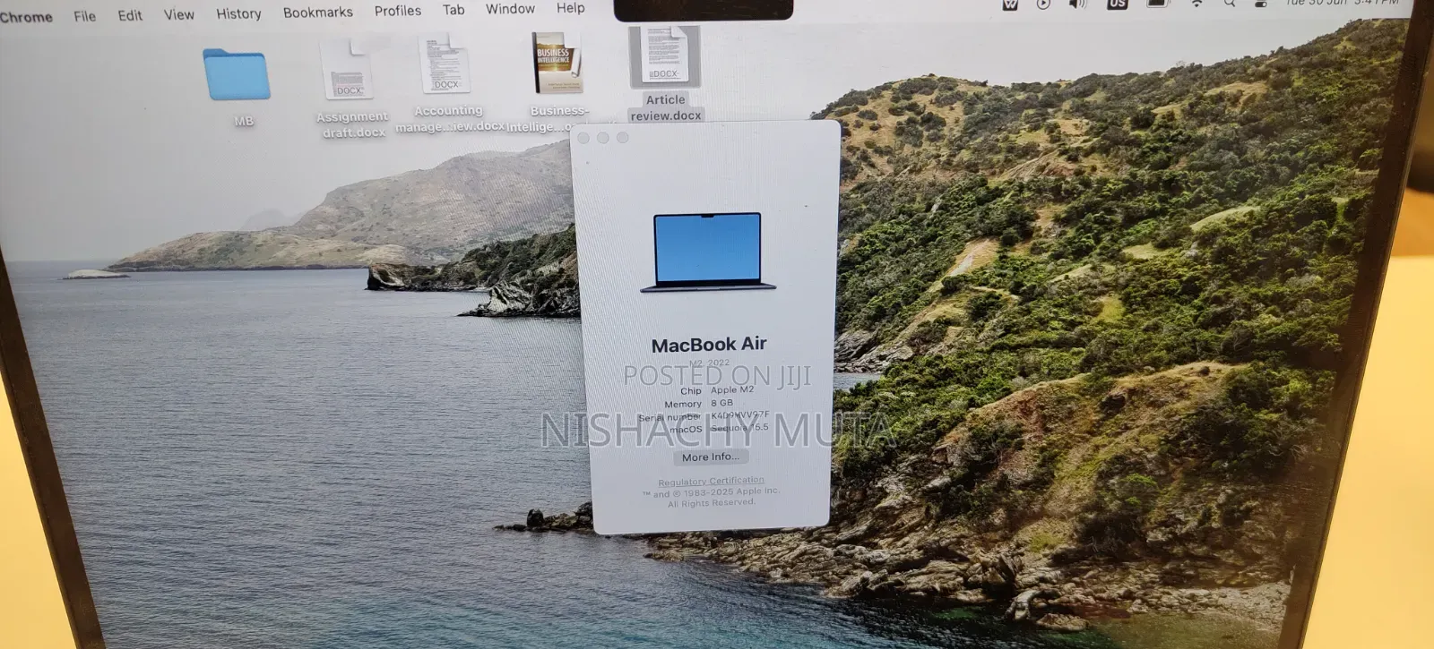 Laptop Apple MacBook Air 2022 M2 8GB Apple M2 HDD 250GB