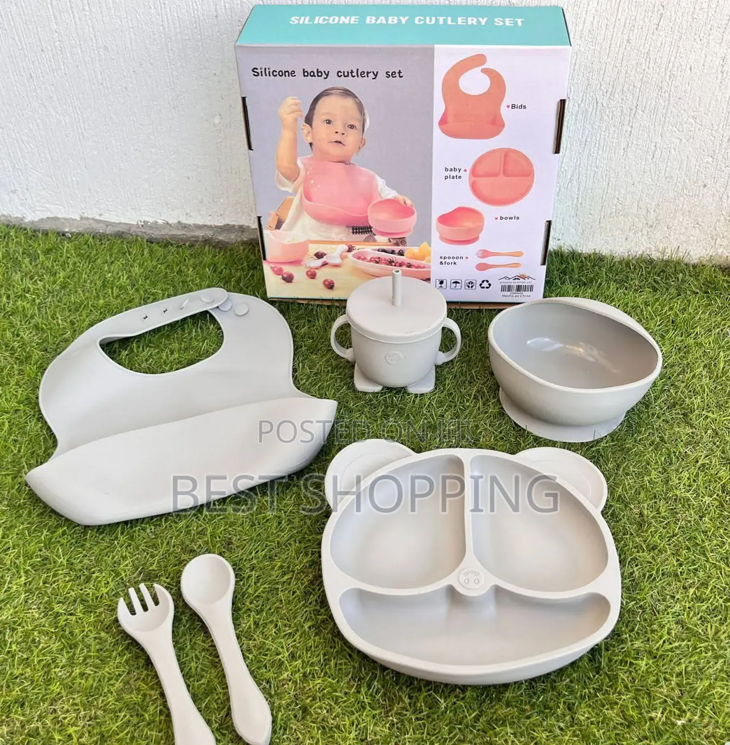 Silicone Baby Feeding Set Original በአንደኛዉ በወፍራሙ በካርቶኑ