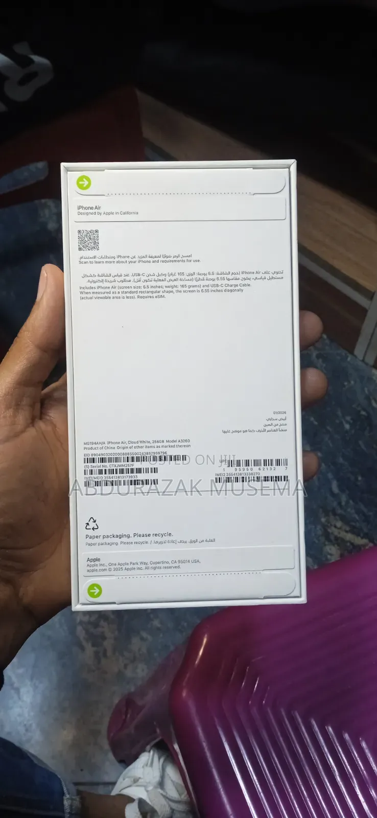 New Apple iPhone Air 256 GB White