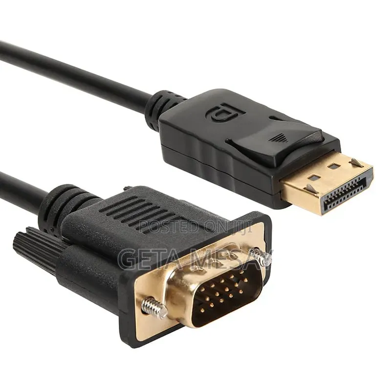 Displayport To Vga Cable - Premium Dp Male To Vga Male
