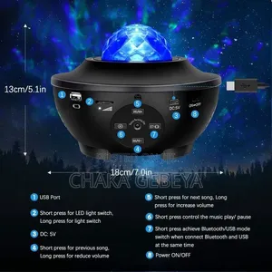 Galaxy Projector Light – 10 Light Modes, Bluetooth Speaker,