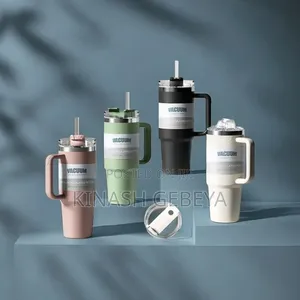 Double Layer Stainless Steel Bottle With Straw