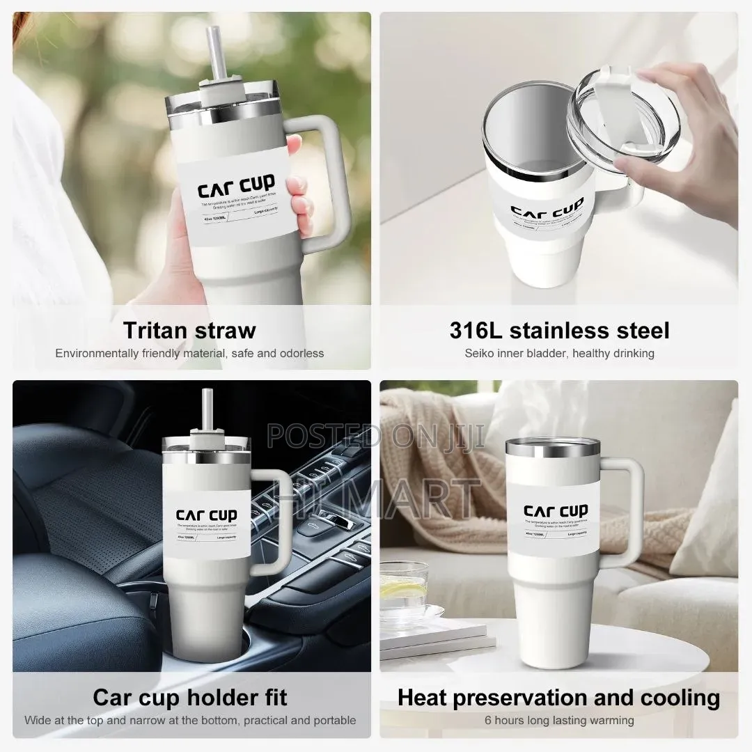 Double Layer Stainless Steel Bottle With Straw(1200ml)