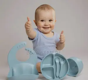Complete Silicone Toddler Feeding Set Suction Plate Bowl Bib and Spoon