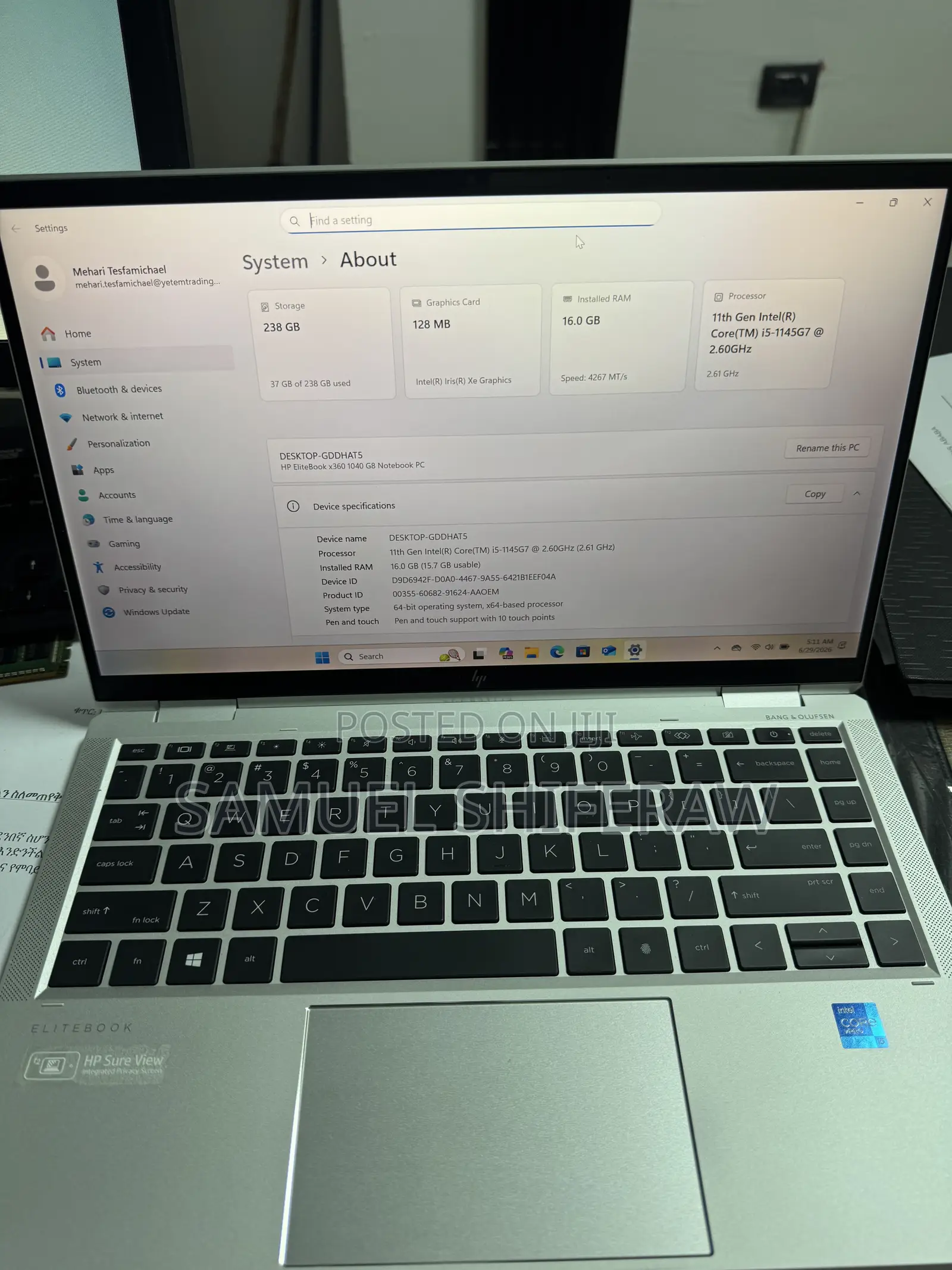 New Laptop HP EliteBook x360 1040 G9 16GB Intel Core i5 SSD 256GB
