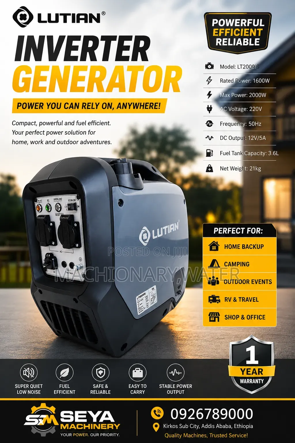 Lutian Gasoline Invertor Generator 2kw