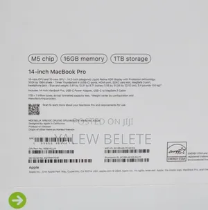 New Laptop Apple MacBook Pro 16GB Apple M5 SSD 1T