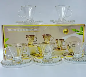 Elegant Glass Cup Saucer Set