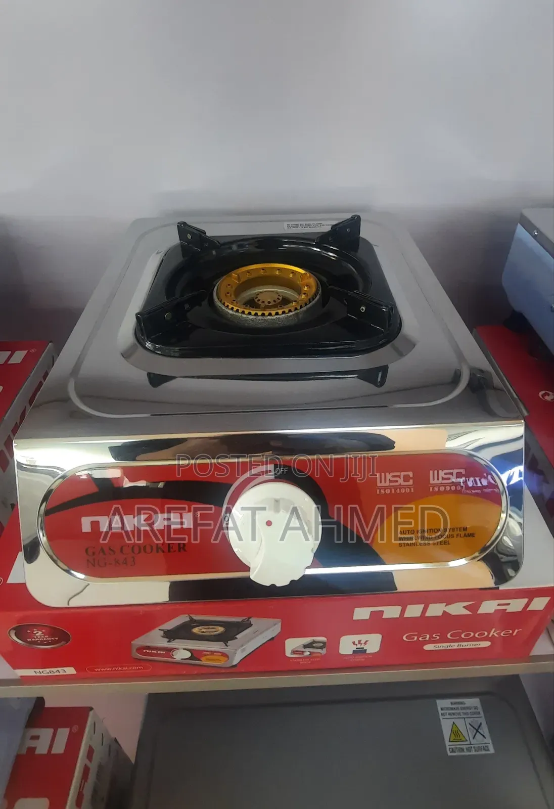 Nikai Gas Cooker 1 Burner Stainless