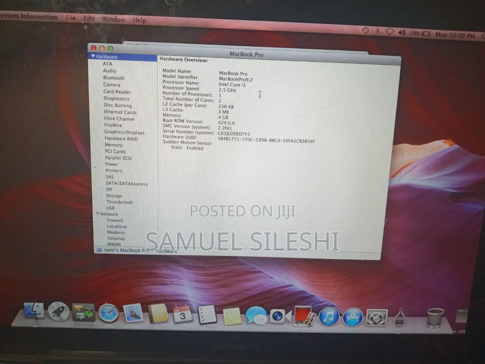 Laptop Apple MacBook Pro 2012 4GB Intel Core i5 HDD 500GB