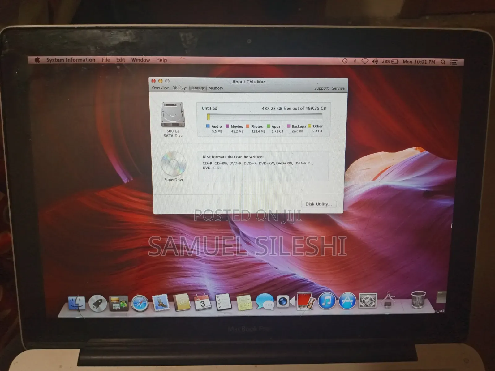 Laptop Apple MacBook Pro 2012 4GB Intel Core i5 HDD 500GB