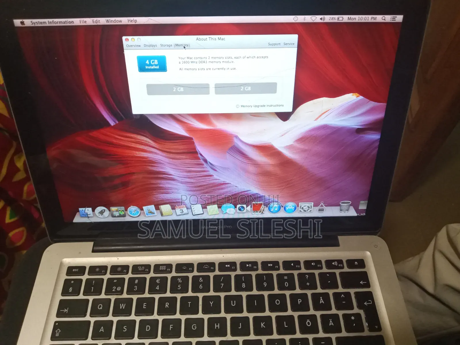 Laptop Apple MacBook Pro 2012 4GB Intel Core i5 HDD 500GB