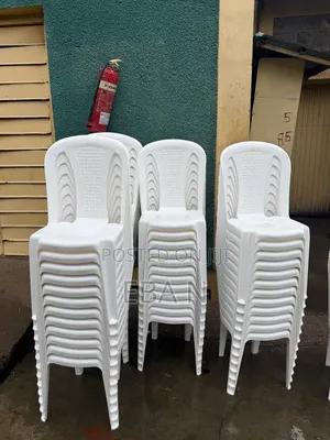 Plastic Chairs Constructed From Durable White Plastic