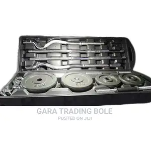 Dumbbell and Barbell 55kg Colour Black Silver በነፃ እናደርሳለን