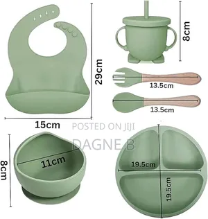 Silicone Baby Toddler Feeding Set 6 PCS የሲሊኮን የህፃናት መመገቢያ