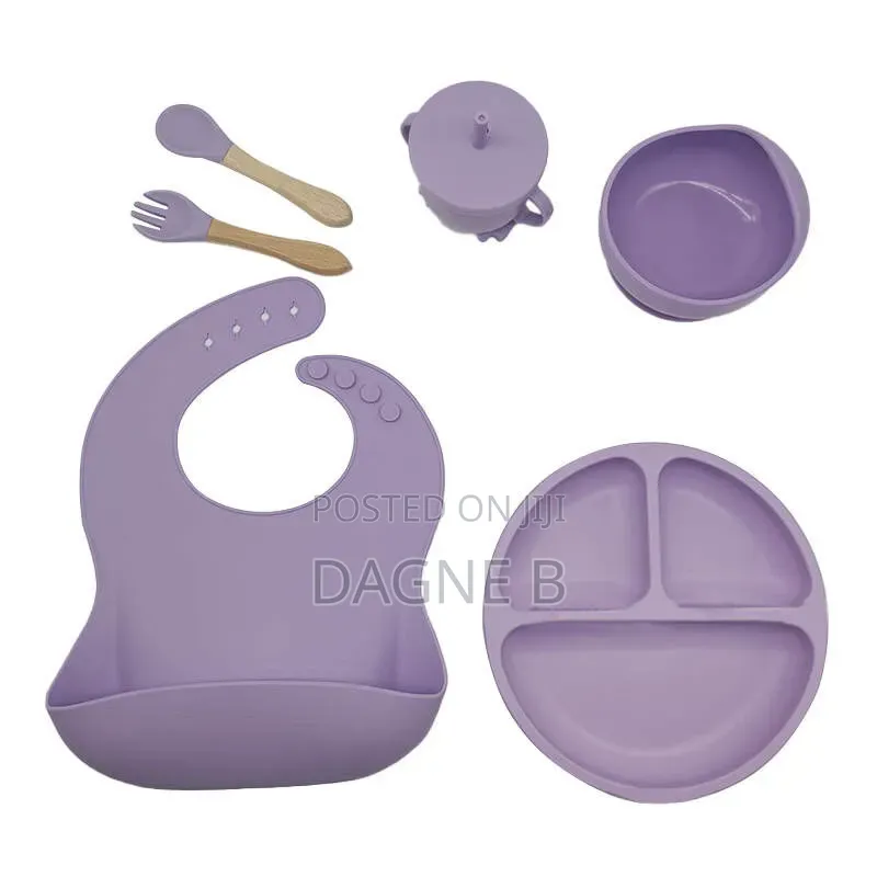 Silicone Baby Toddler Feeding Set 6 PCS የሲሊኮን የህፃናት መመገቢያ