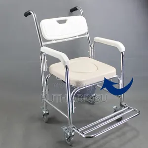 4 in 1 Bedside Commode Chair, Transport Shower Ethiopia Paded Support