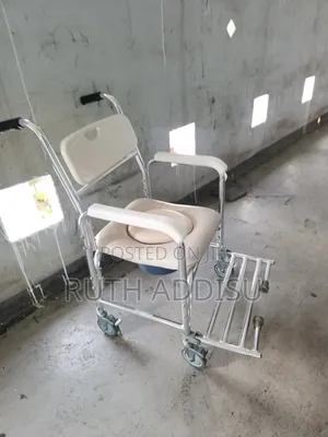 Mobile Shower Toilet Commode Chair Bathroom Bedside Aluminum Medical