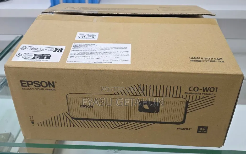 Cartoon Epson Projector With Remote
