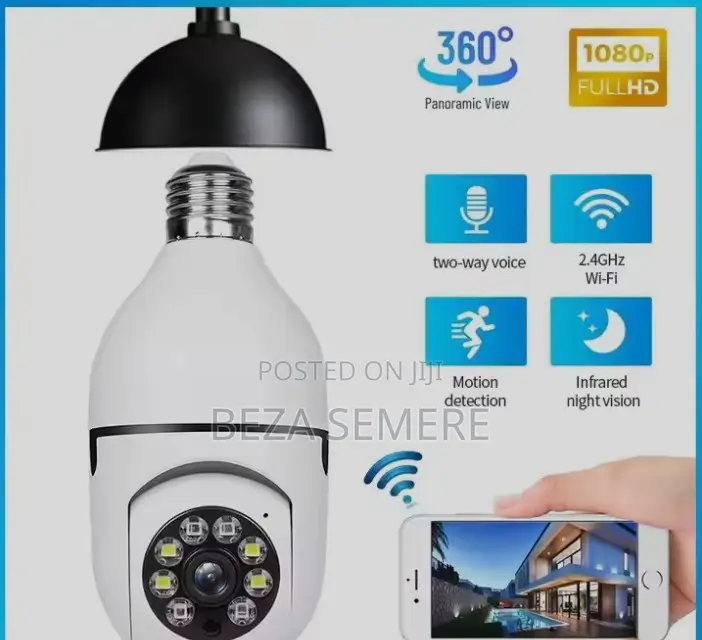 Hd Light Bulb Security Camera Full Color Night Vision Wireless Monitor