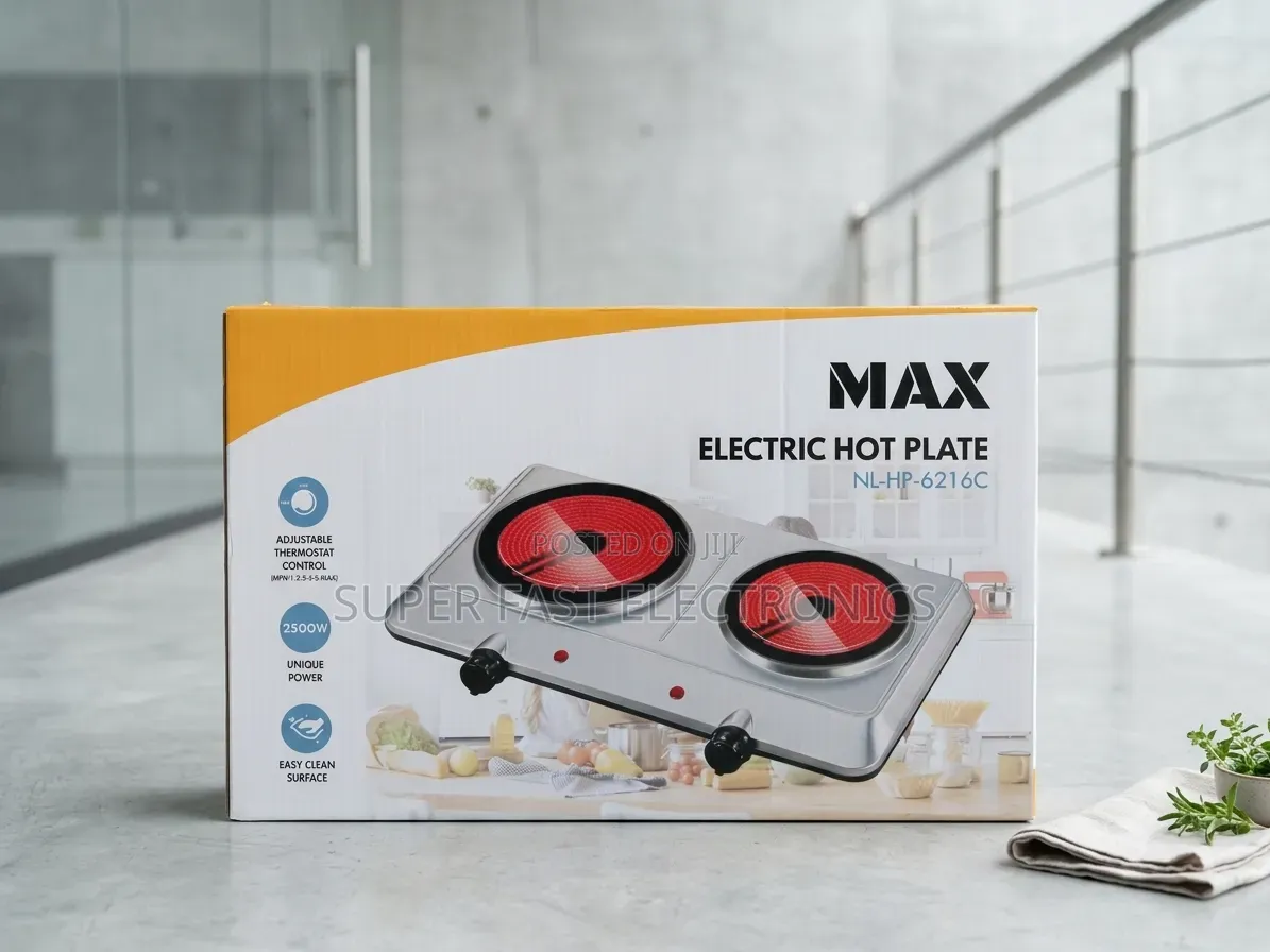 Max Electric Stoven Countertop Hot Plate – 2500w Portable Double