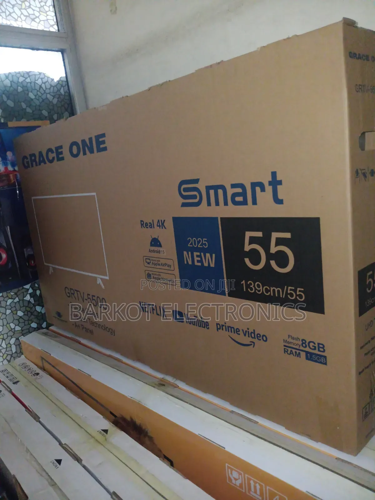 Grace One Smart Tv 55 Inch Andraid Doubel Gelass Secrine 2026 Adis