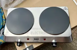 Max Electric Stove Double Electric Cooker – 2-Burner Stainless Steel